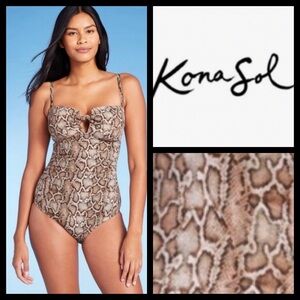 NWT Kona Sol Snake Print Swimsuit